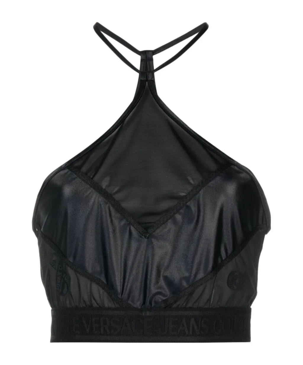 Tulle-Panelled Crop Top