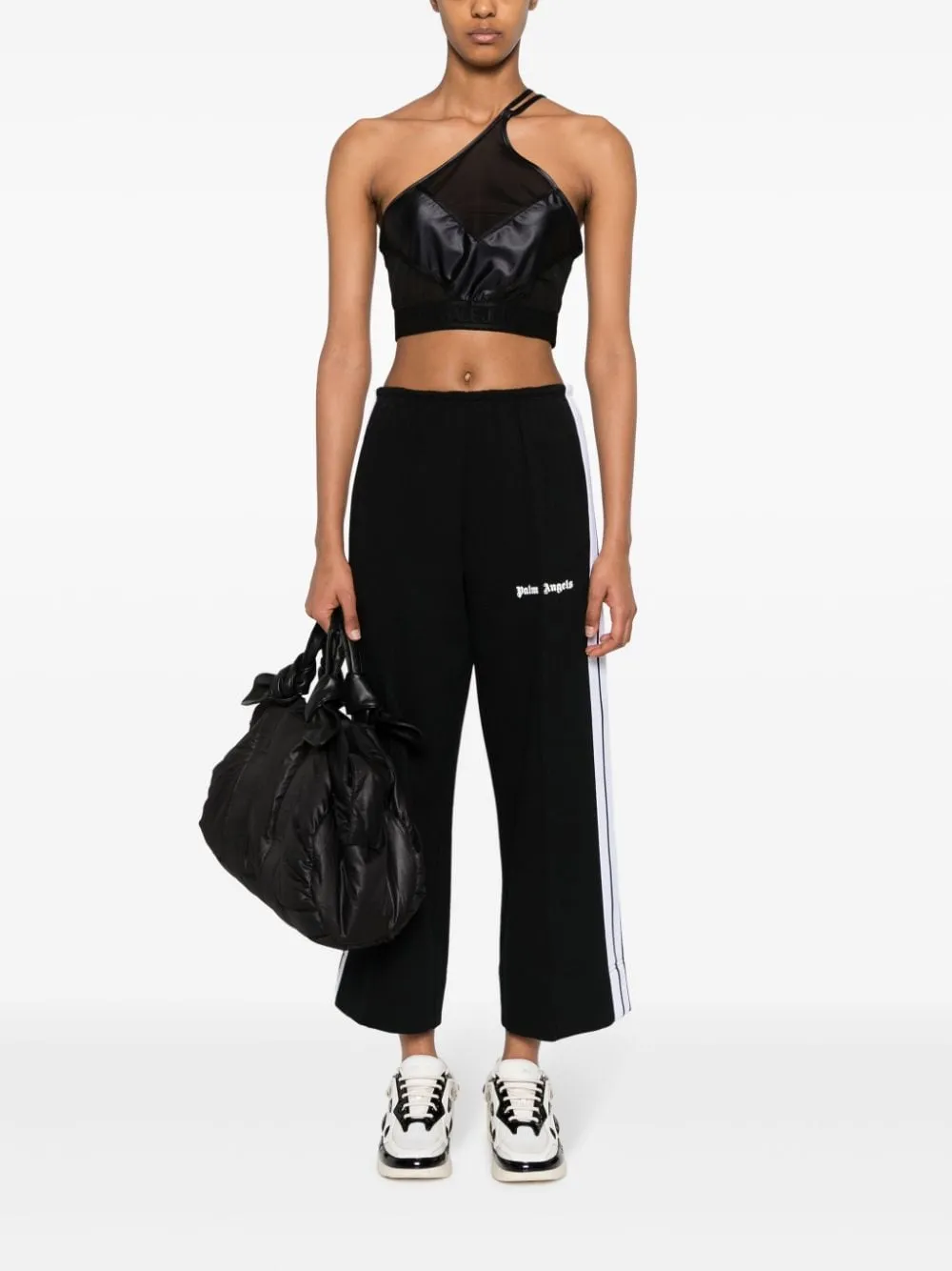 Tulle-Panelled Crop Top