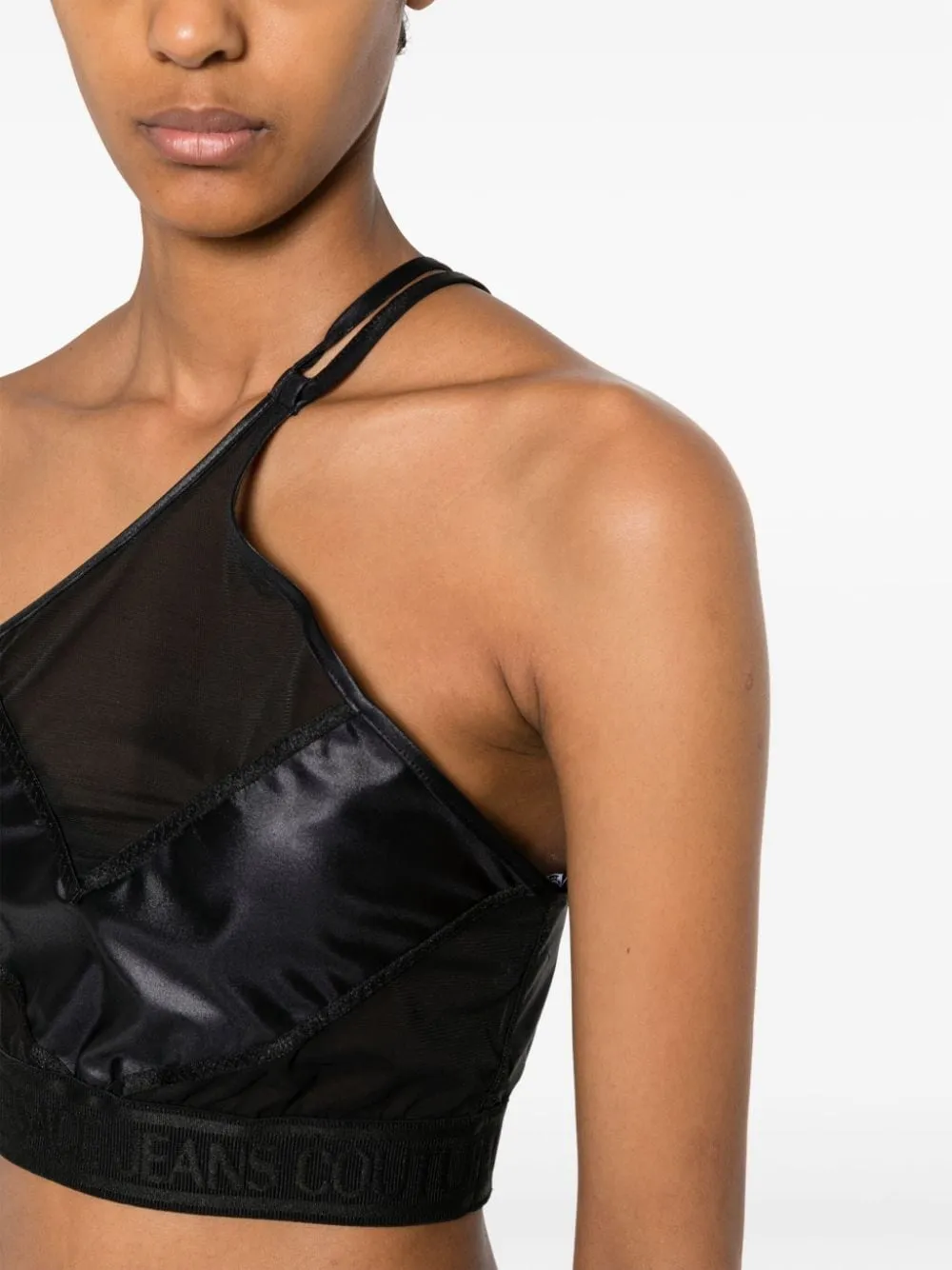 Tulle-Panelled Crop Top