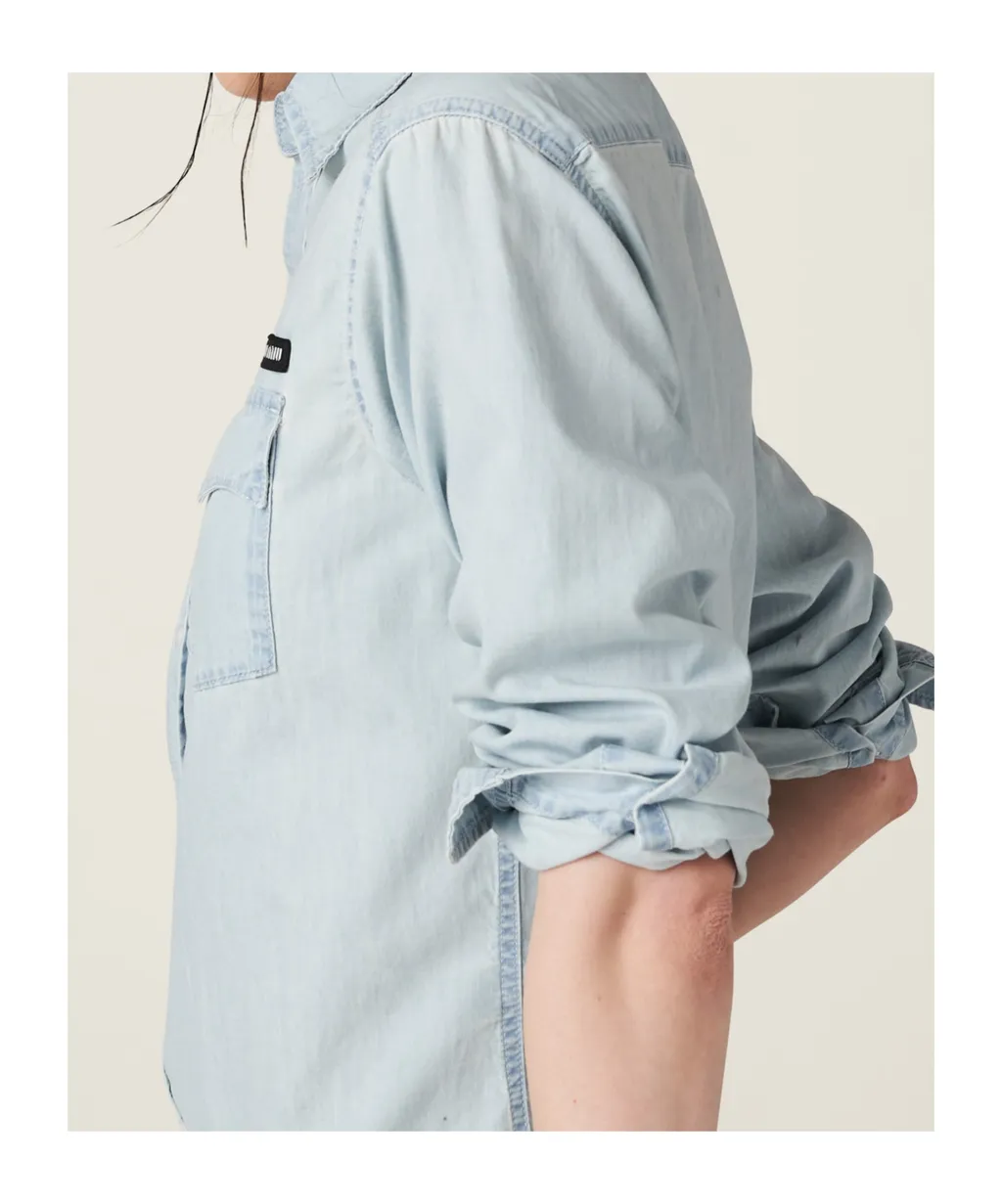 Miu Miu Logo-Appliqué Button-Up Shirt