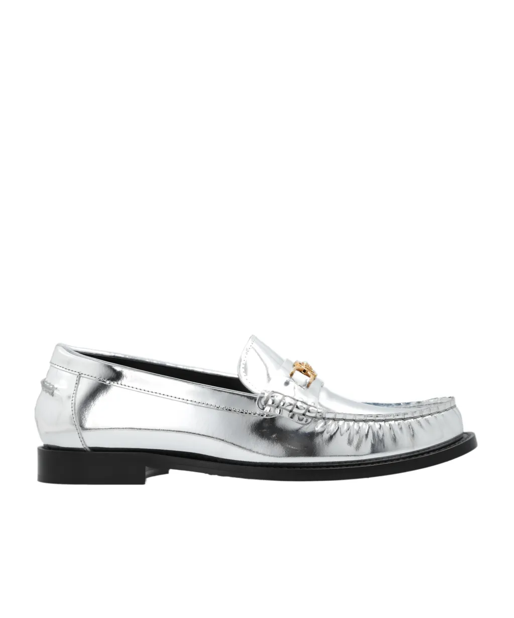Versace Medusa Metallic Slip-On Loafers