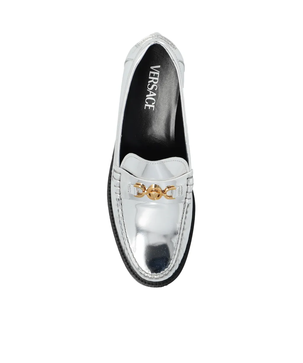 Versace Medusa Metallic Slip-On Loafers