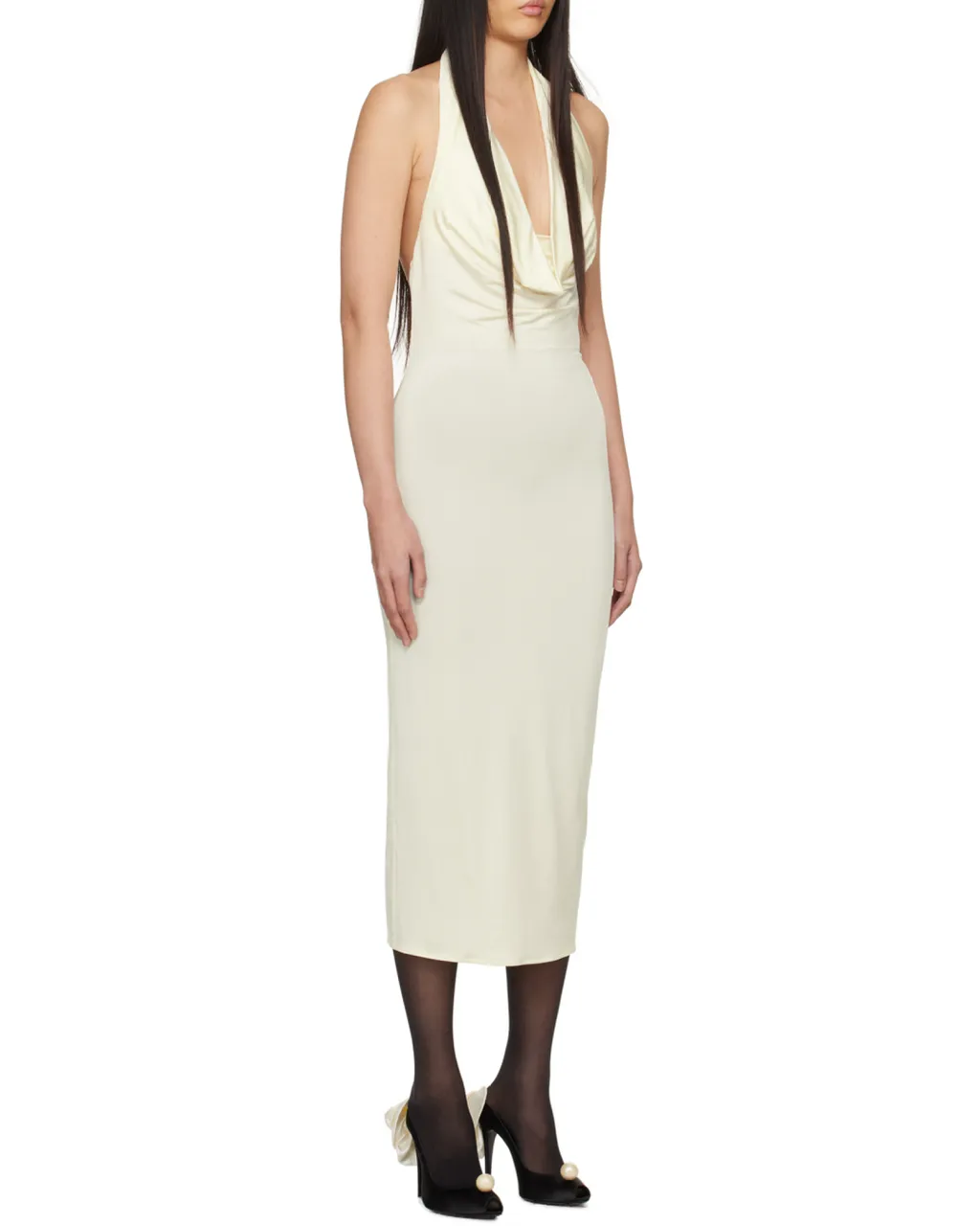 Sleeveless Dress With Drooping Collar