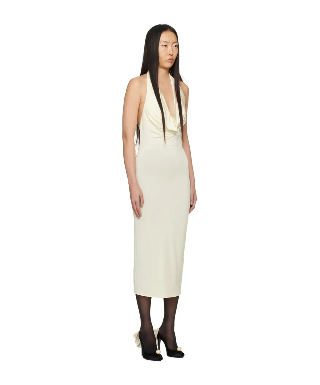 Sleeveless Dress With Drooping Collar