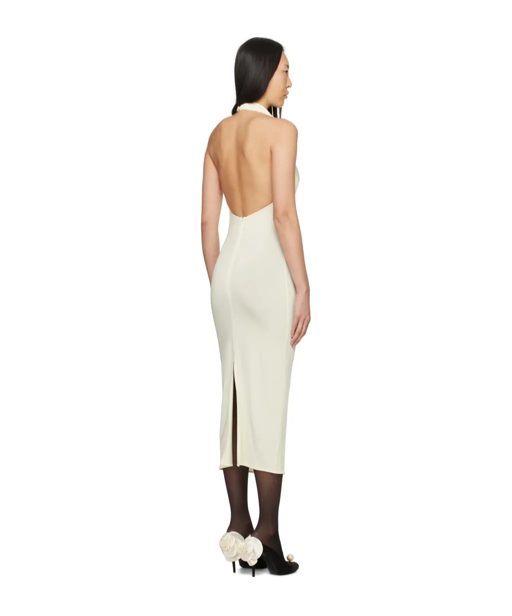 Sleeveless Dress With Drooping Collar