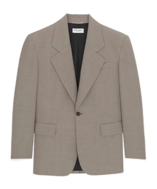 Saint Laurent Single-Breasted Oversized Blazer