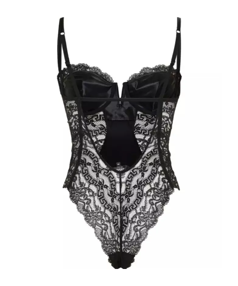 Wired-Cup Sheer Lace Bodysuit