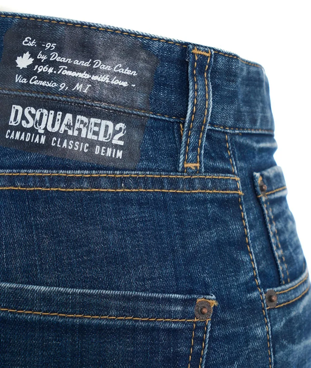 Dsquared2 Logo Patch Straight Leg Jeans