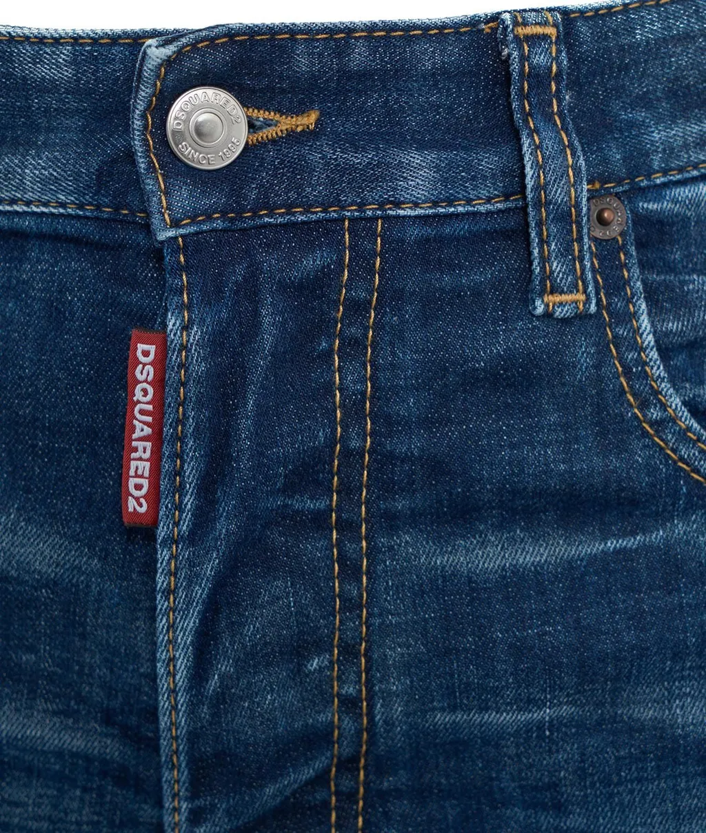 Dsquared2 Logo Patch Straight Leg Jeans