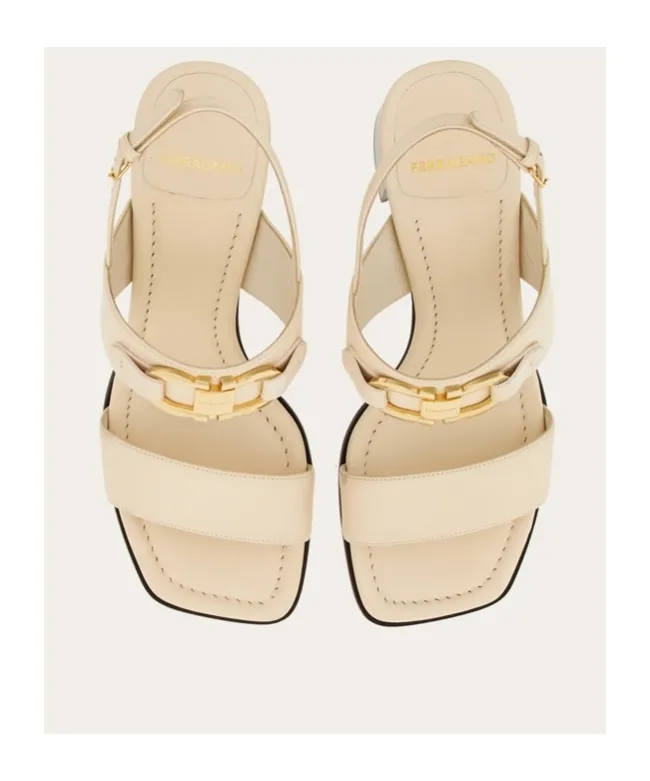 Gancini Decorative High-Heeled Sandals