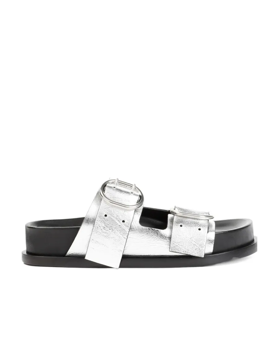 Jil Sander Double Buckled Slip-On Sandals