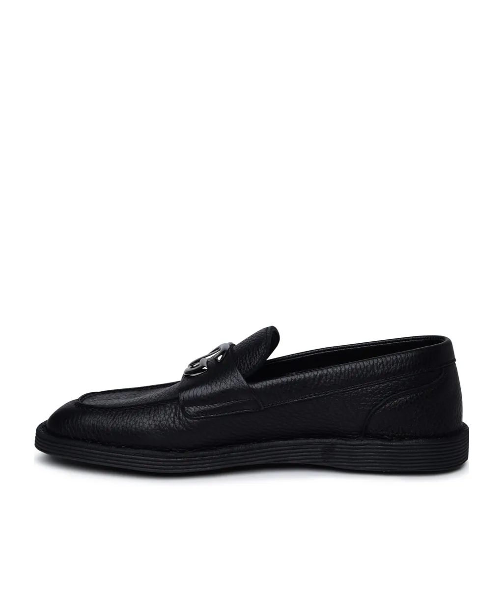 Dolce & Gabbana Logo-Plaque Almond Toe Loafers