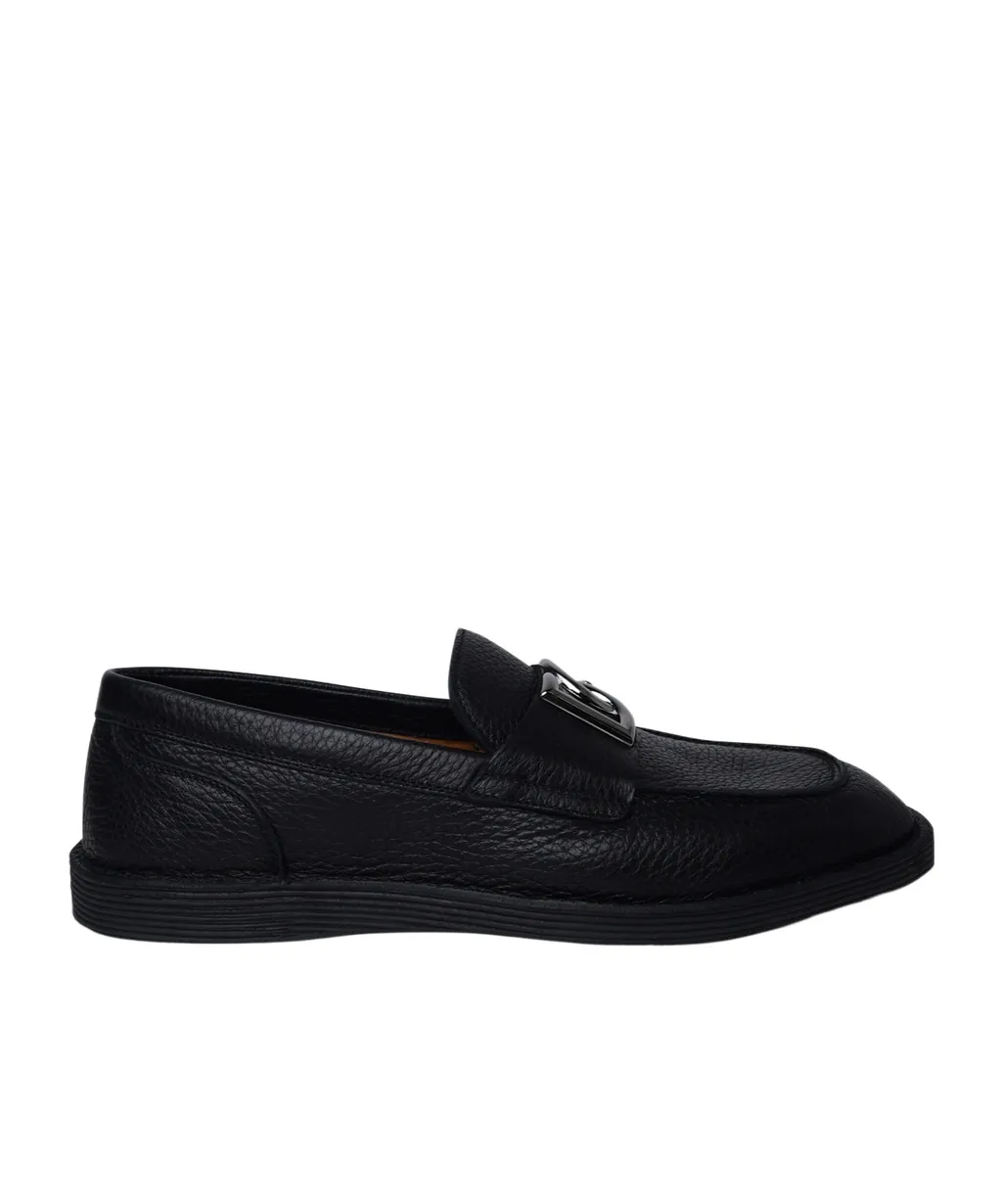 Dolce & Gabbana Logo-Plaque Almond Toe Loafers