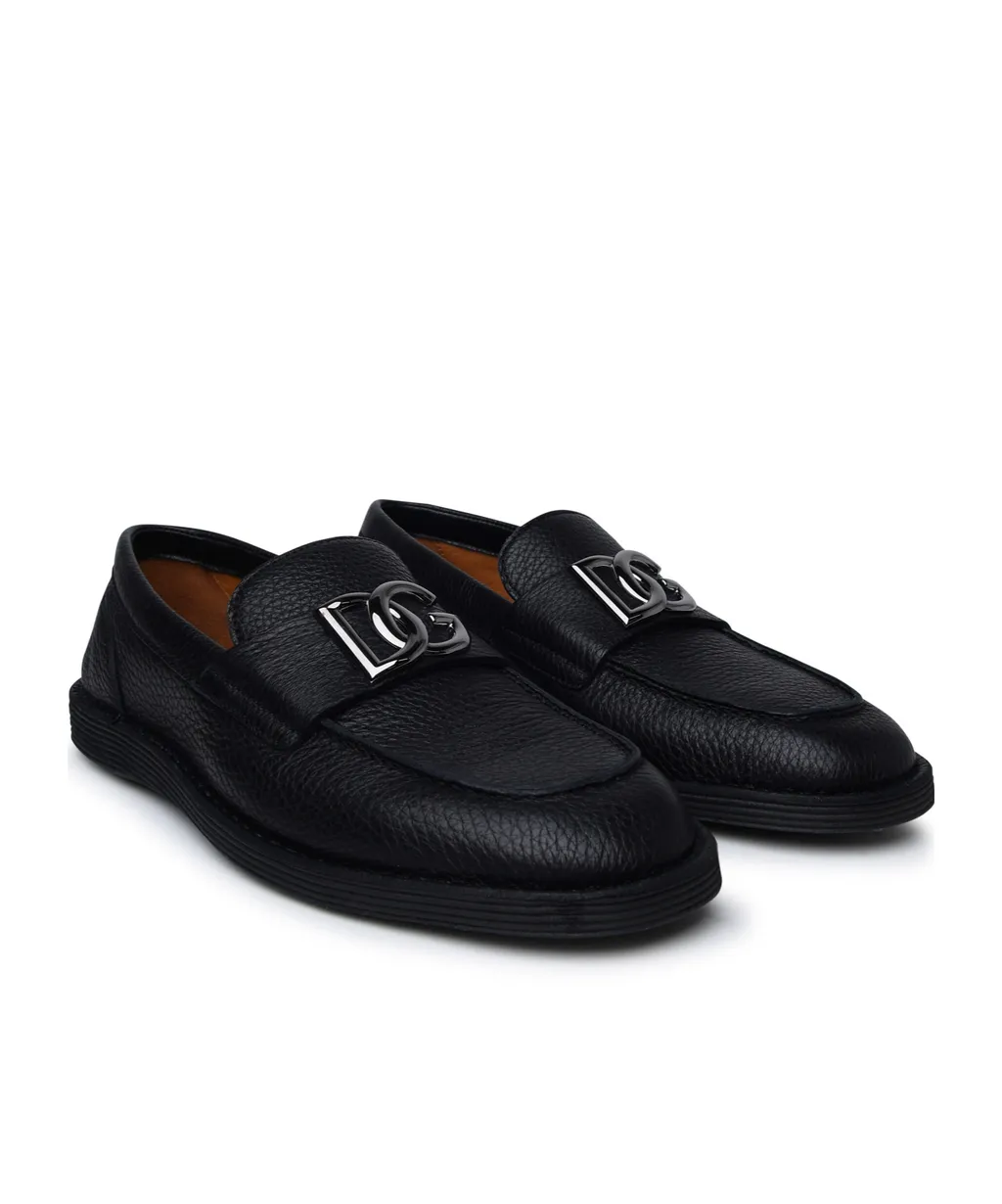 Dolce & Gabbana Logo-Plaque Almond Toe Loafers