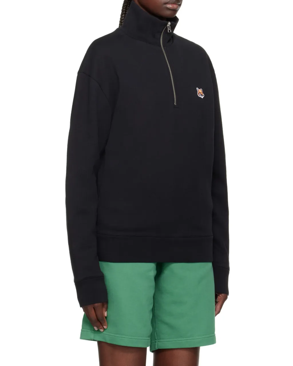 Maison Kitsuné Fox Head Patch Half-Zip Sweatshirt