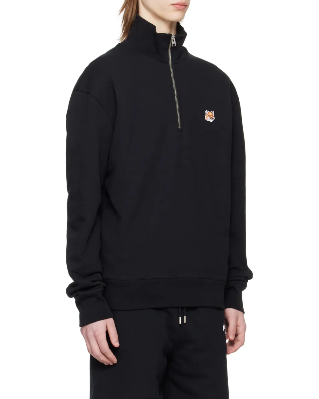 Maison Kitsuné Fox Head Patch Half-Zip Sweatshirt