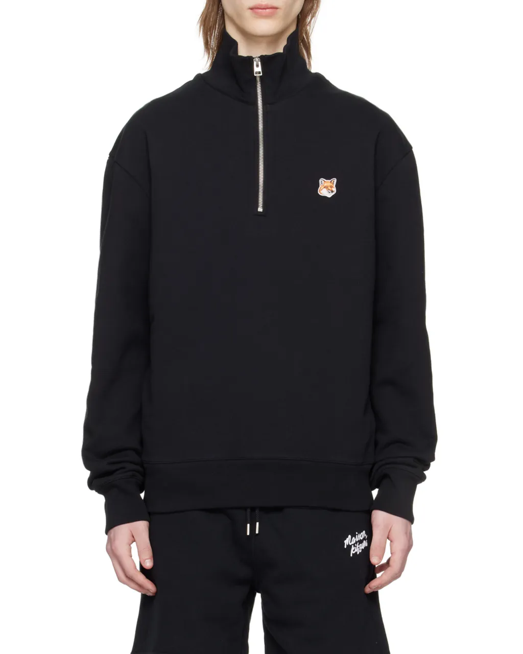 Maison Kitsuné Fox Head Patch Half-Zip Sweatshirt