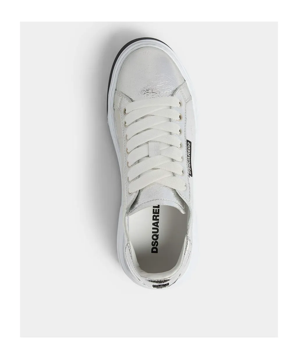 Dsquared2 Round-Toe Metallic Lace-Up Sneakers