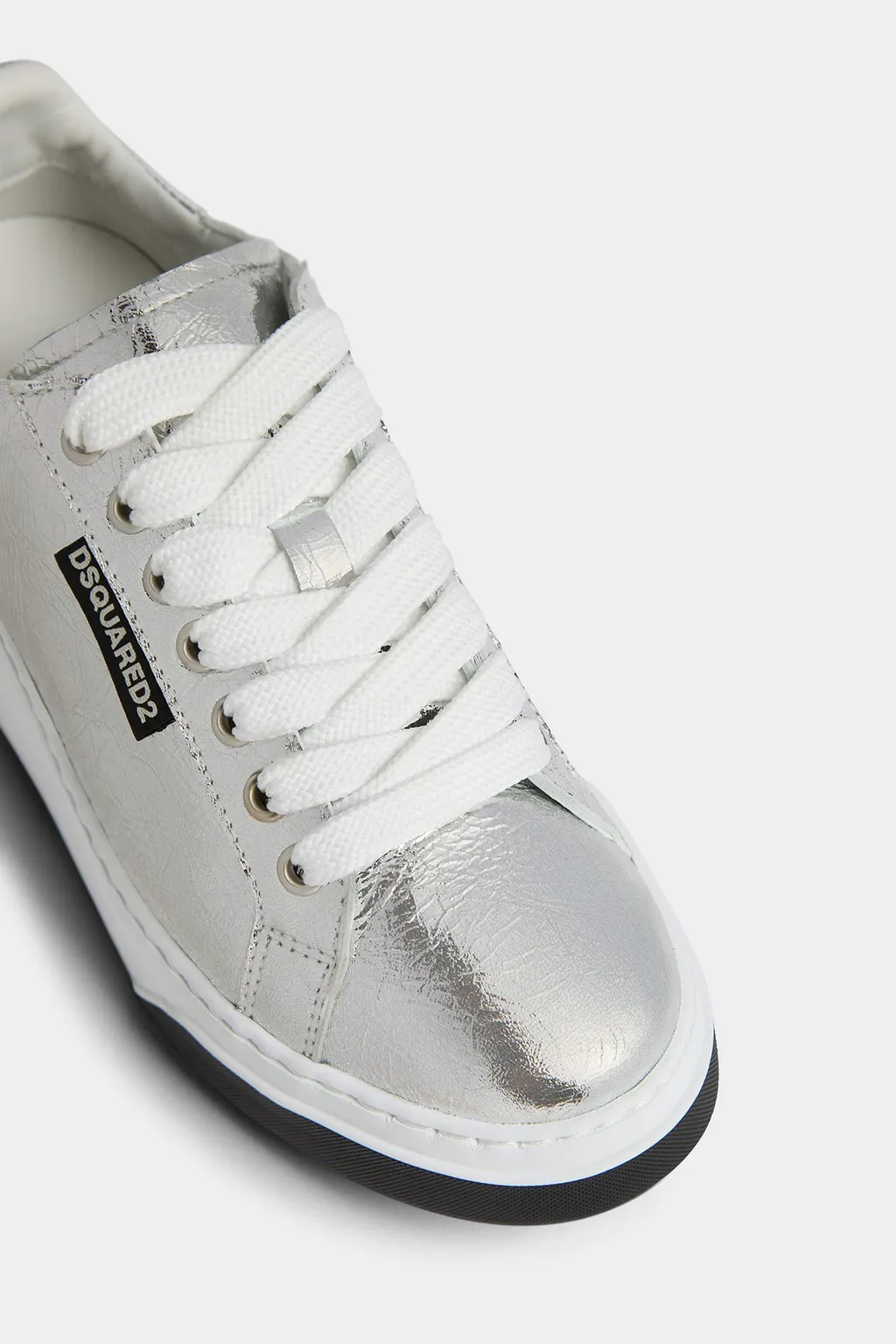 Dsquared2 Round-Toe Metallic Lace-Up Sneakers