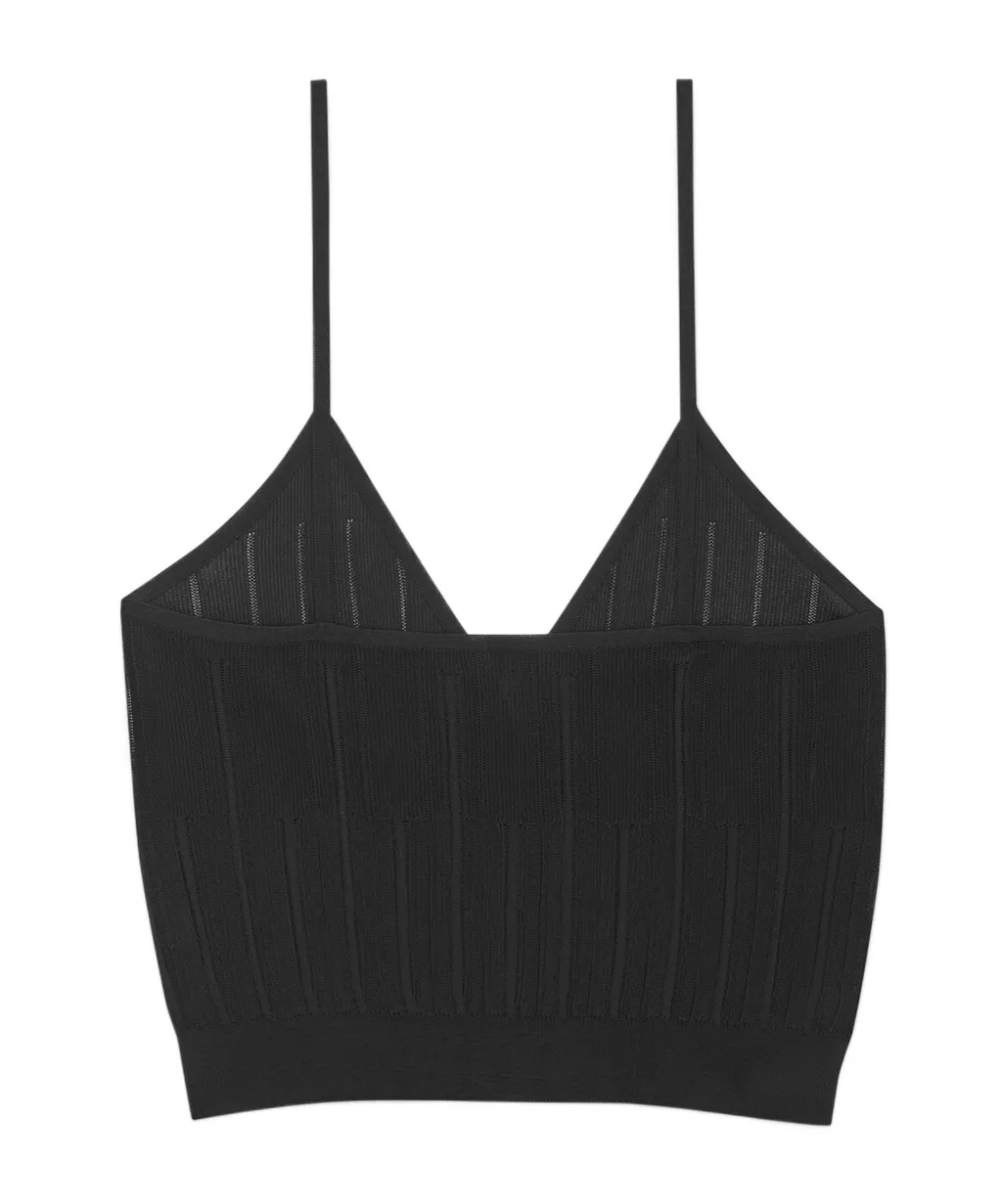 Saint Laurent Striped V-Neck Knitted Tank Top