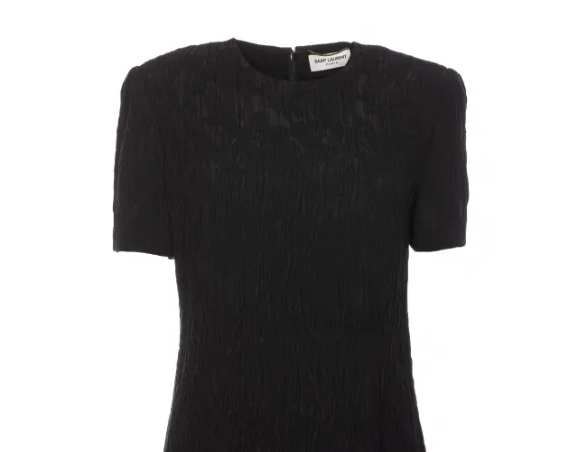 Saint Laurent Crewneck Short-Sleeved Dress