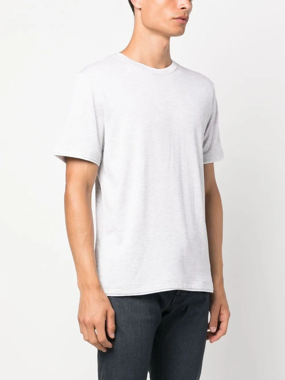 Eleventy Contrast-Trim Crew Neck T-Shirt