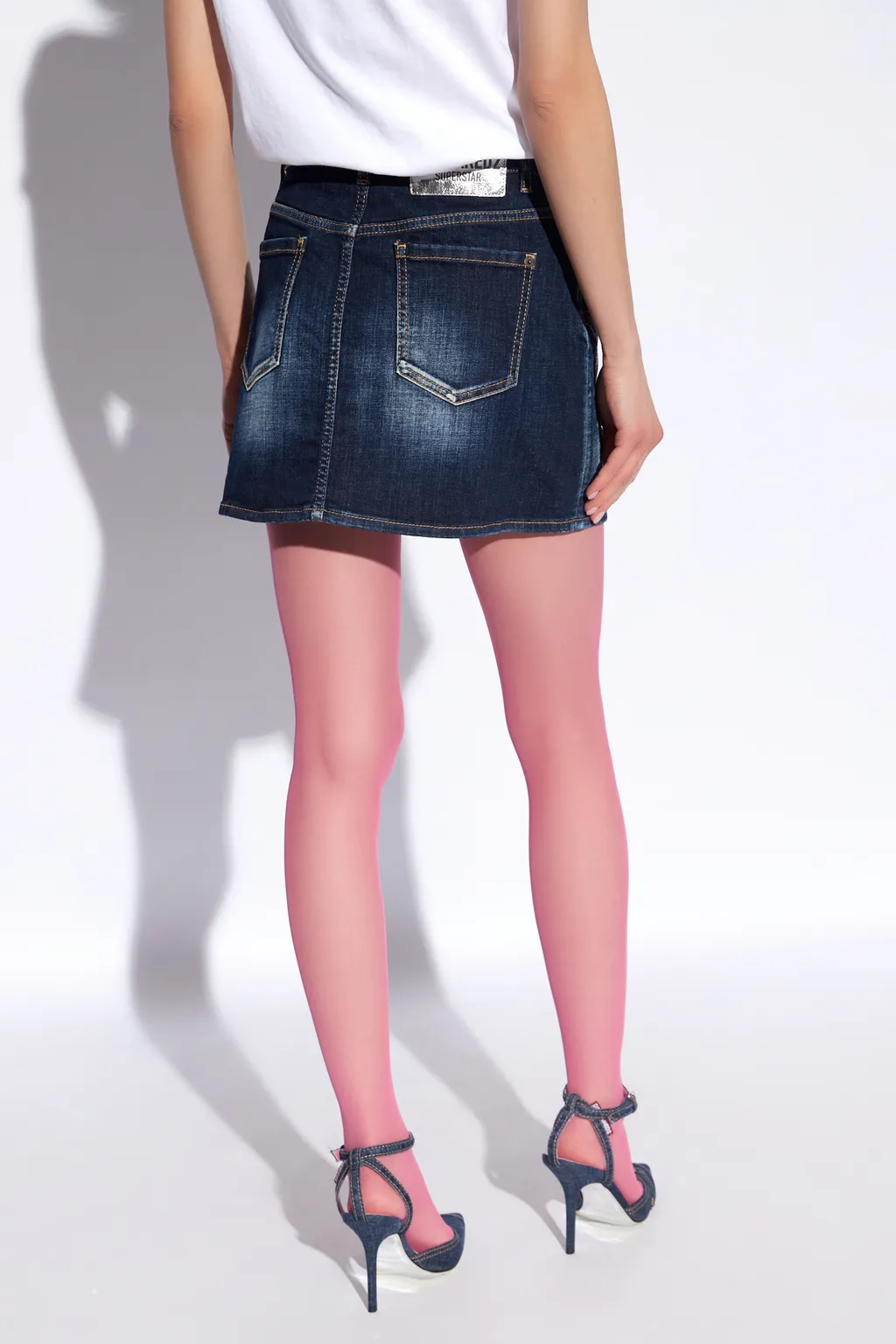 Dsquared2 Star-Studded Embellished Denim Mini Skirt