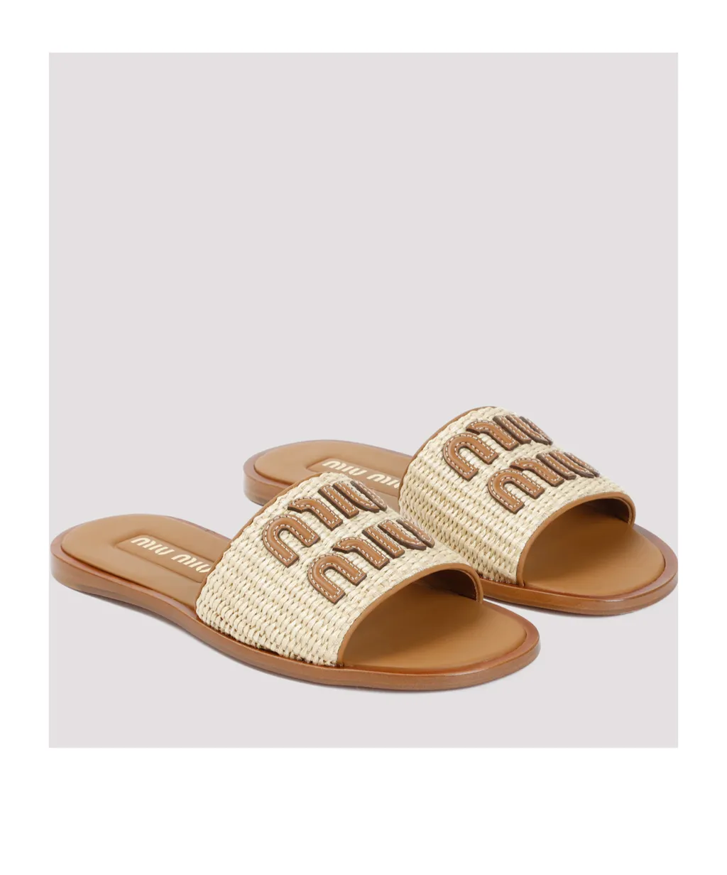 Miu Miu Logo-Detailed Slip-On Sandals