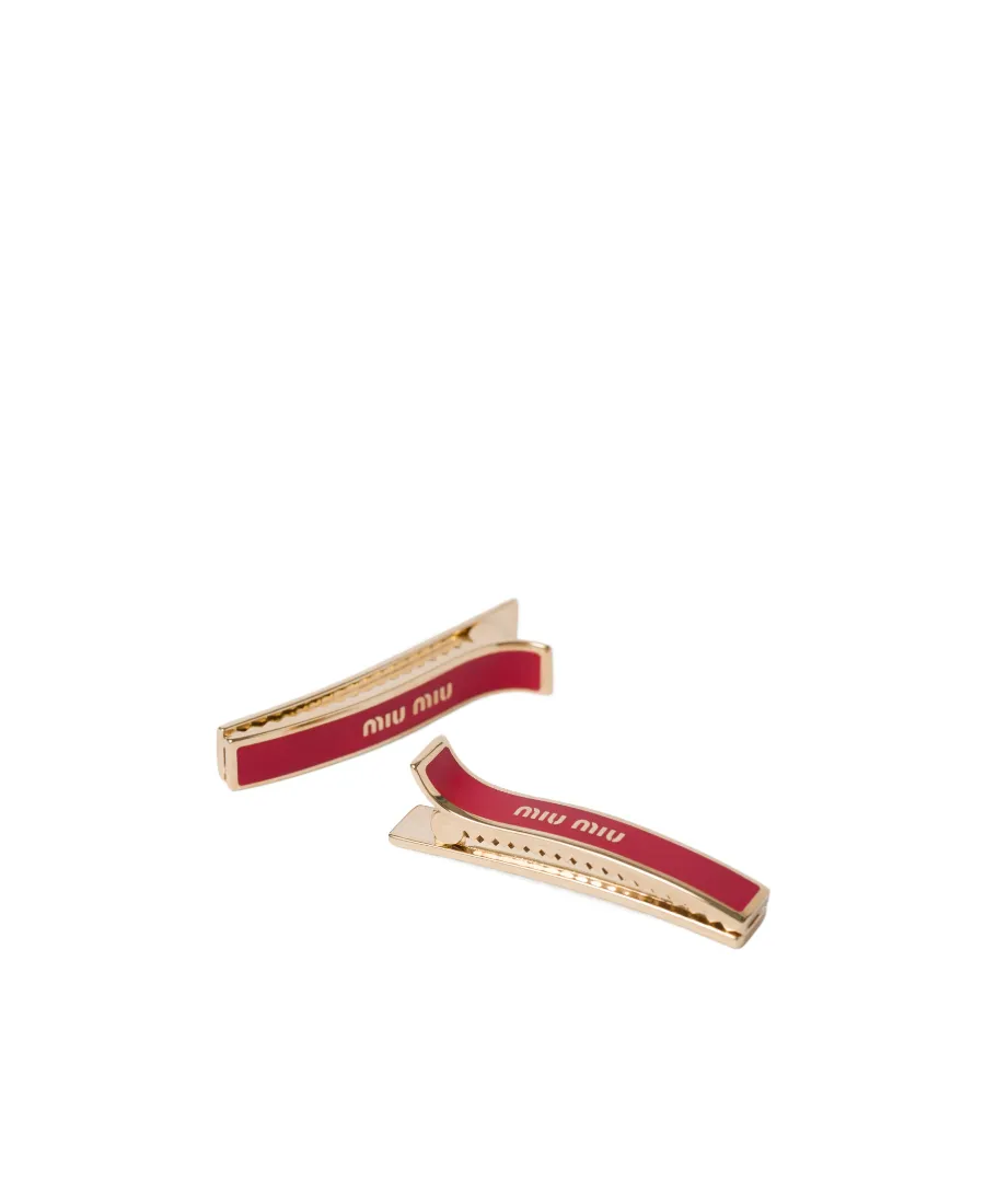 Enameled Metal Hair Clips