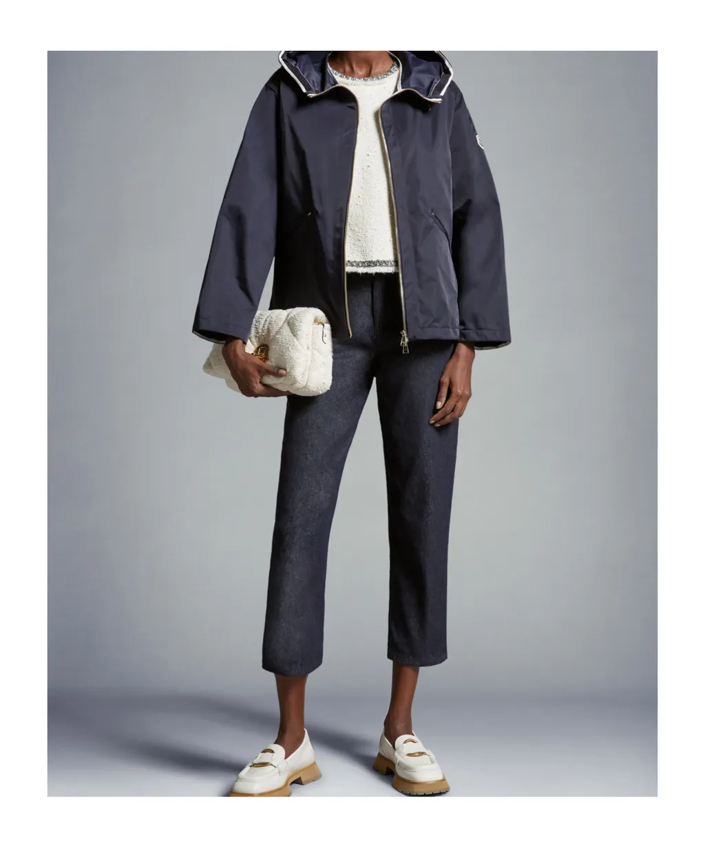 Moncler Cassiope Logo Patch Zip-Up Jacket