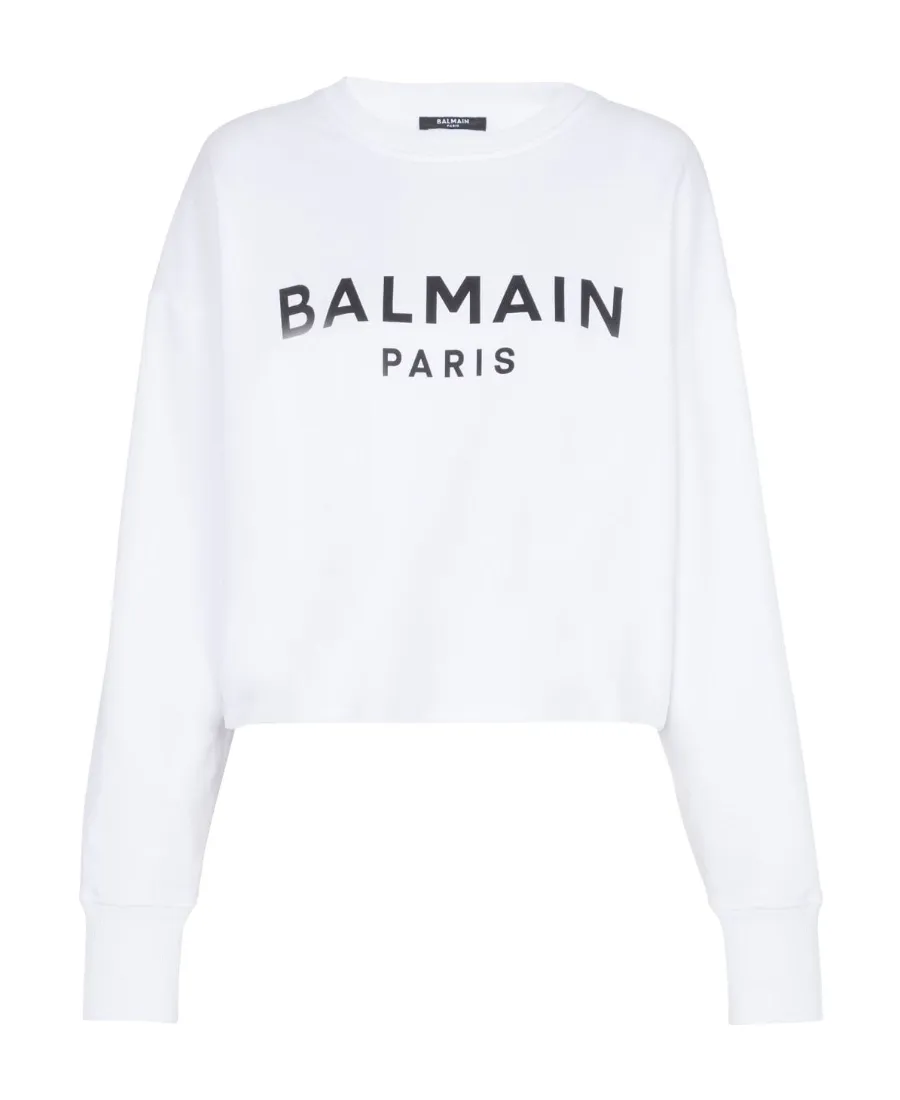 Balmain Drop Shoulder Logo Printed Sweatshirt