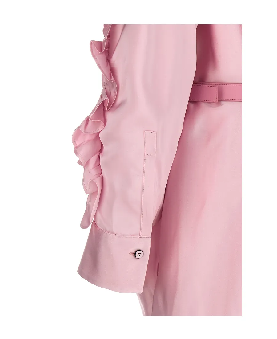 Jil Sander Ruffled Belted Mini Dress