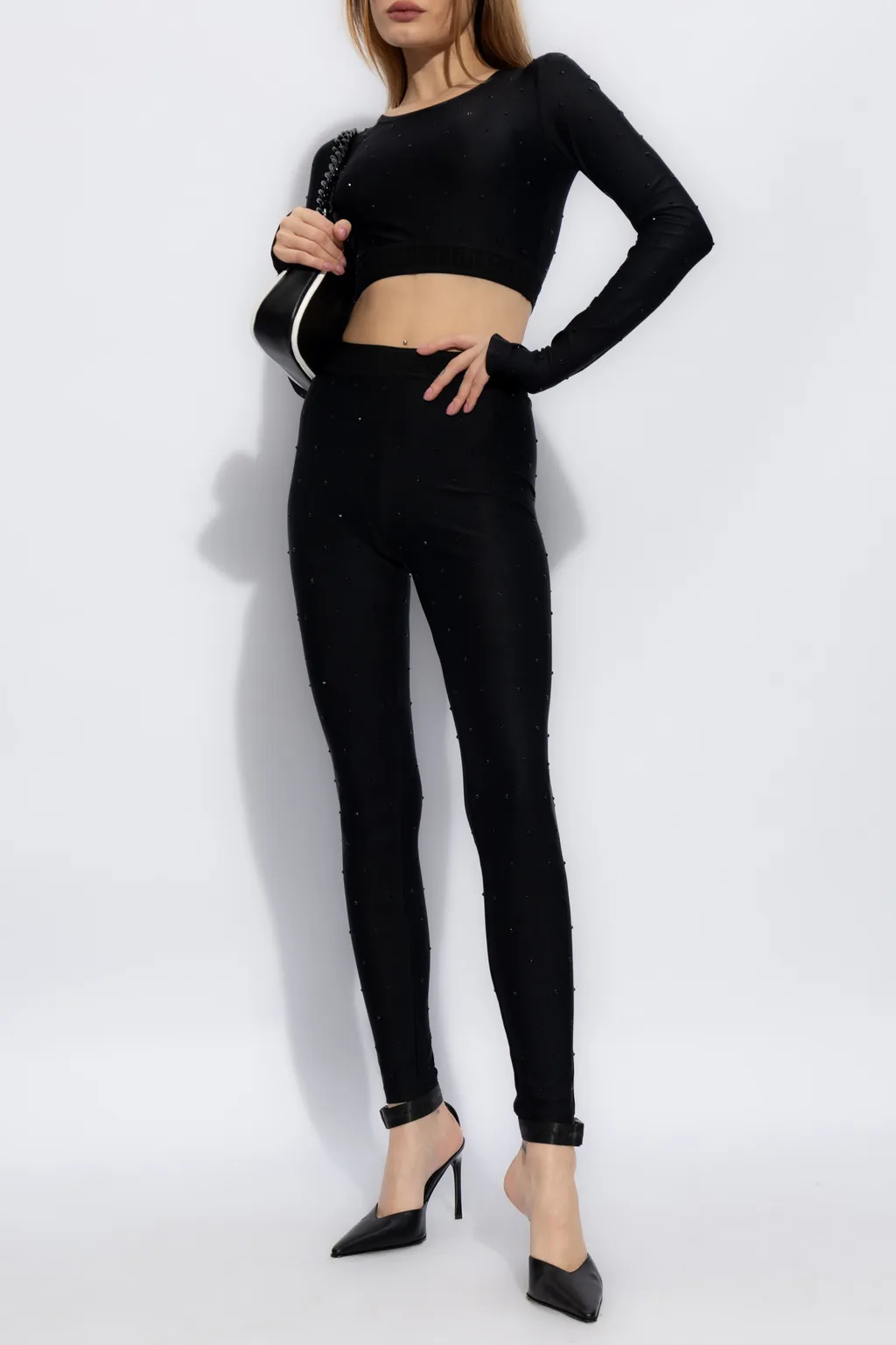 Versace Jeans Couture Rhinestone Embellished Leggings