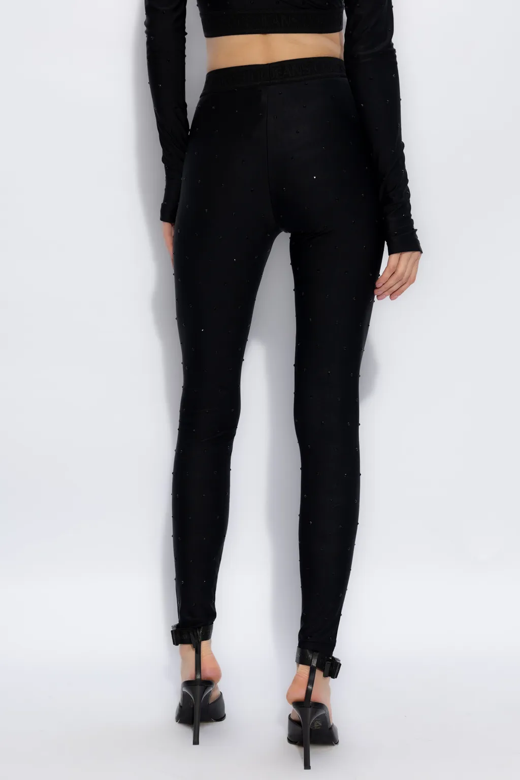 Versace Jeans Couture Rhinestone Embellished Leggings
