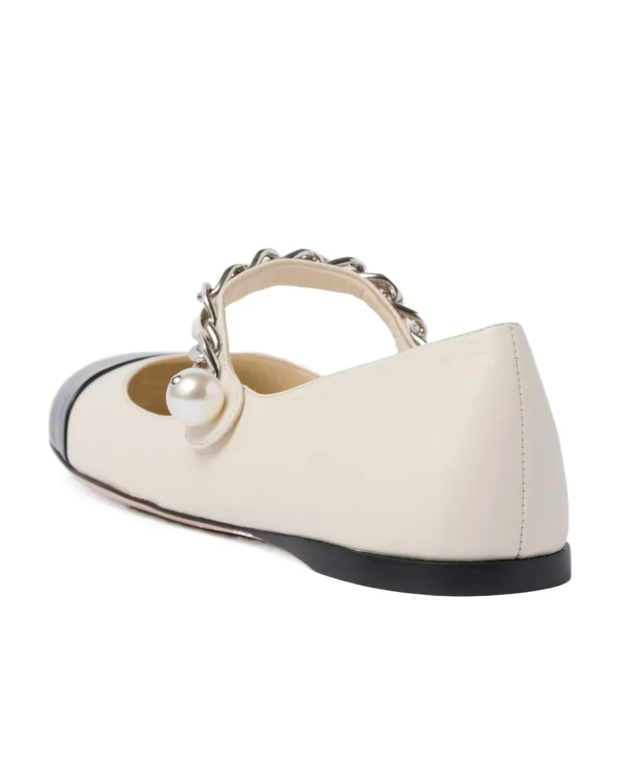 Miu Miu Two-Toned Chain-Linked Ballerinas