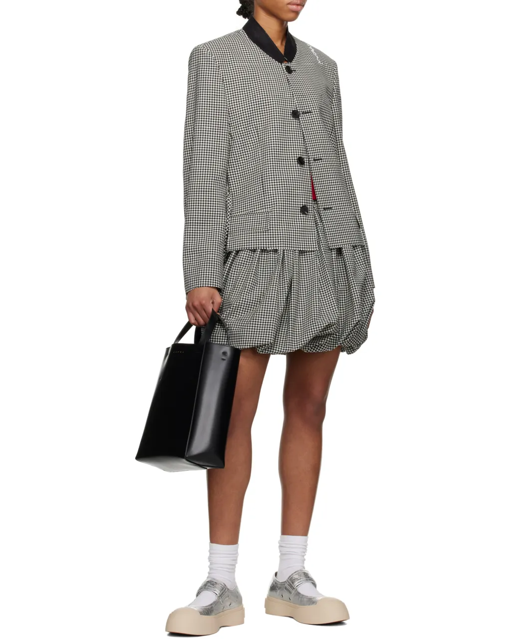 Marni Mary Jane Metallic Wrinkled Sneakers
