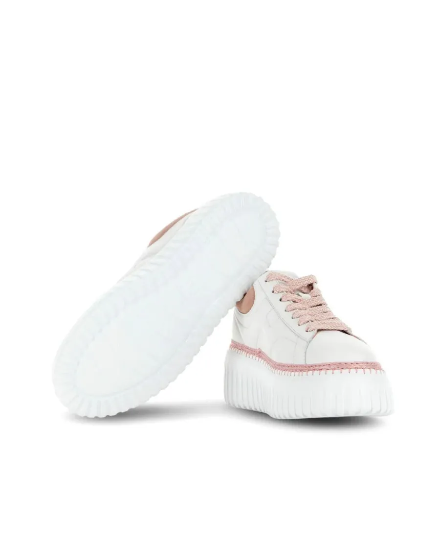 Hogan H-Stripes Platform Lace-Up Sneakers