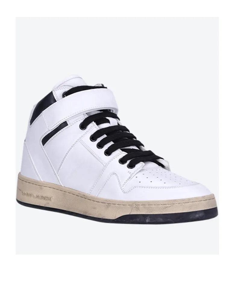 Saint Laurent Round Toe Lace-Up Sneakers