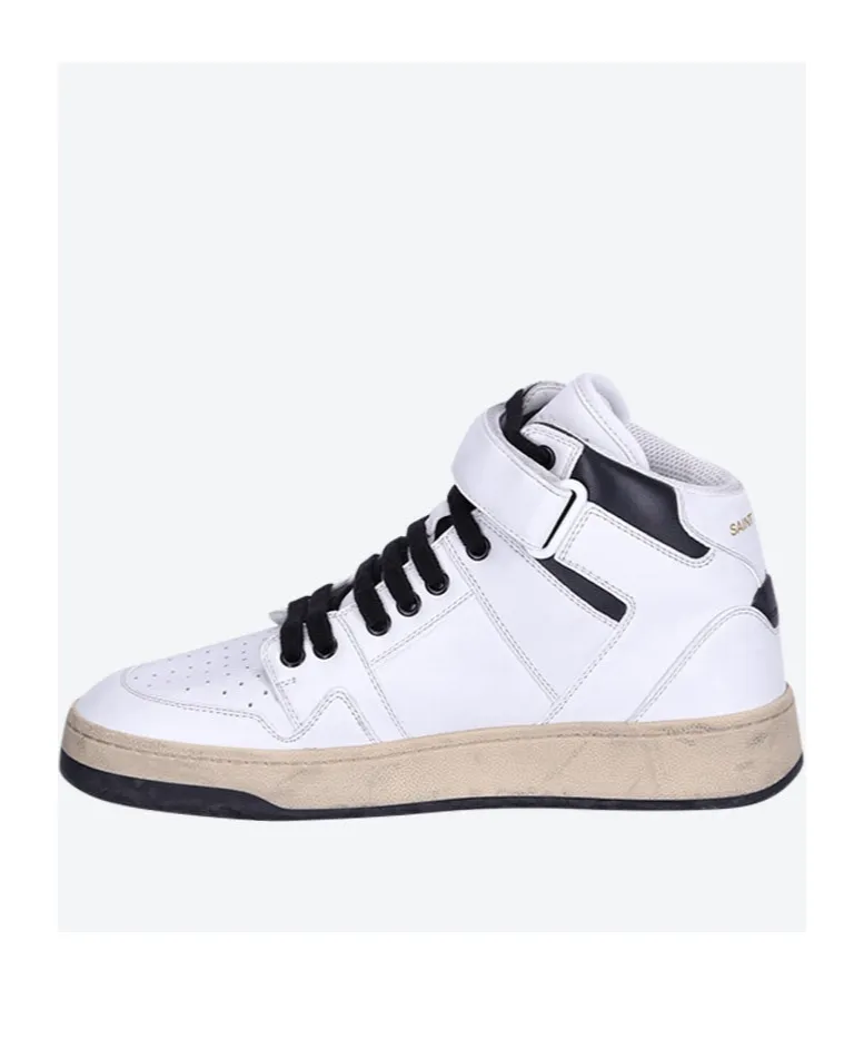 Saint Laurent Round Toe Lace-Up Sneakers