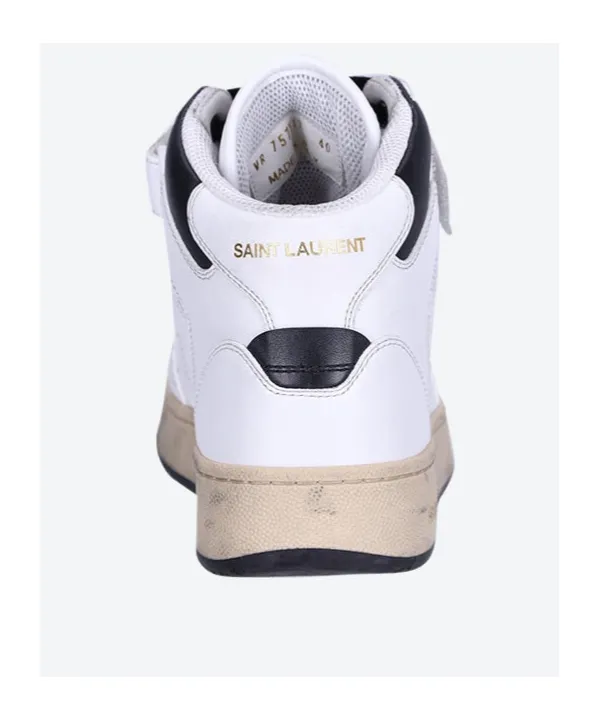 Saint Laurent Round Toe Lace-Up Sneakers