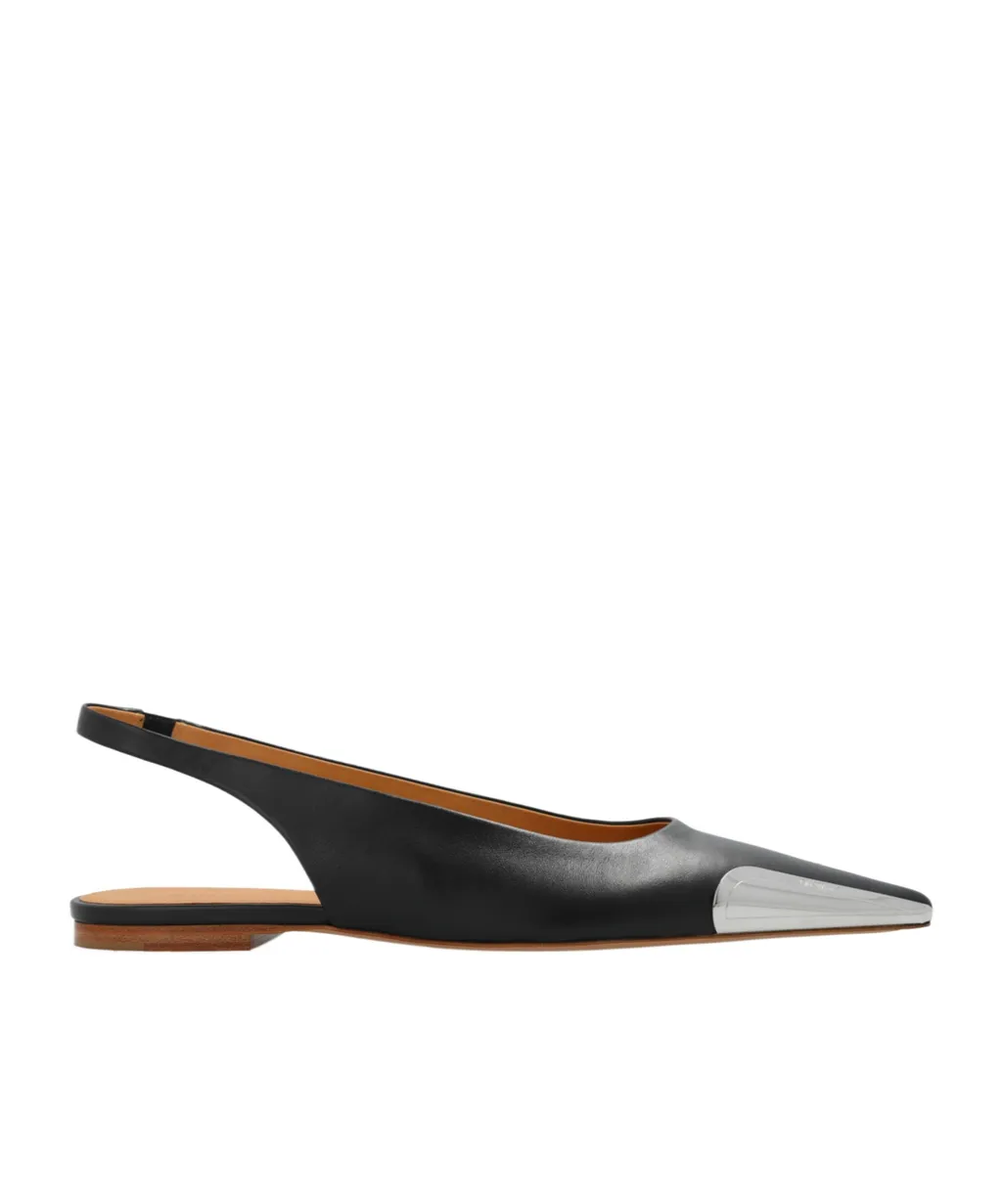 Off-White Allenframe Pointed Toe Slingback Ballerina Shoes
