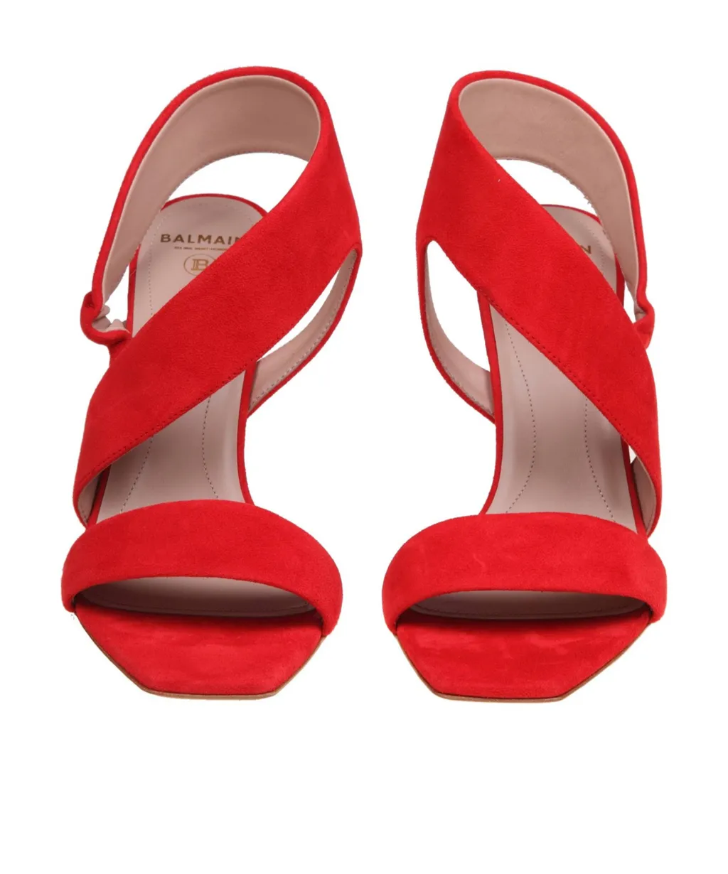 Balmain Logo Engraved Heeled Sandals