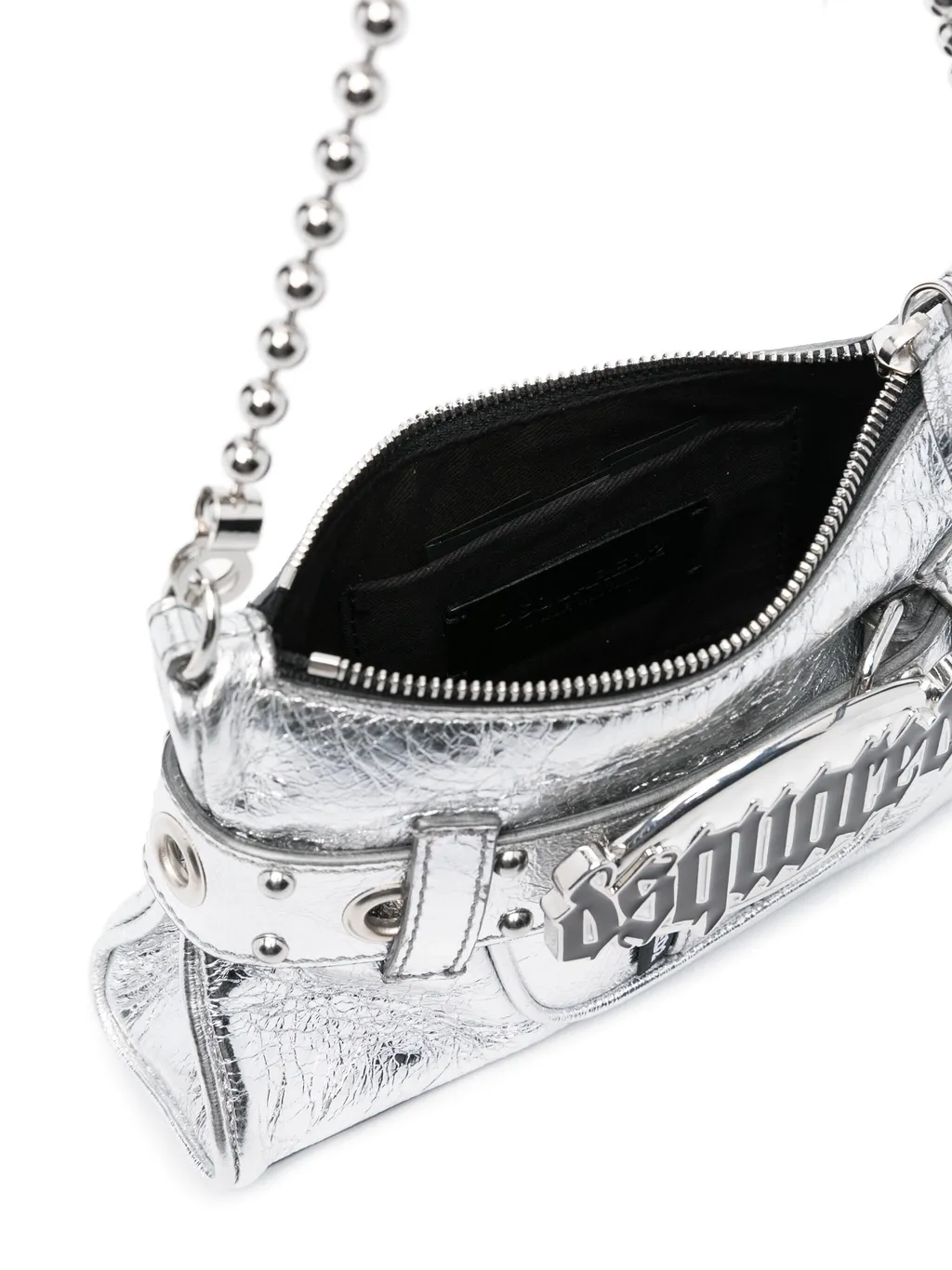 Dsquared2 Gothic Logo-Plaque Zipped Clutch Bag