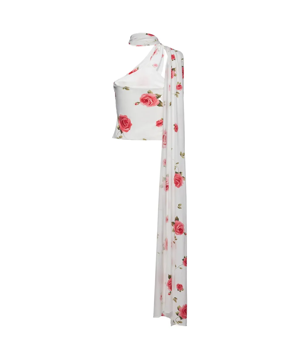 Magda Burtym Floral Wrapped Neck Top