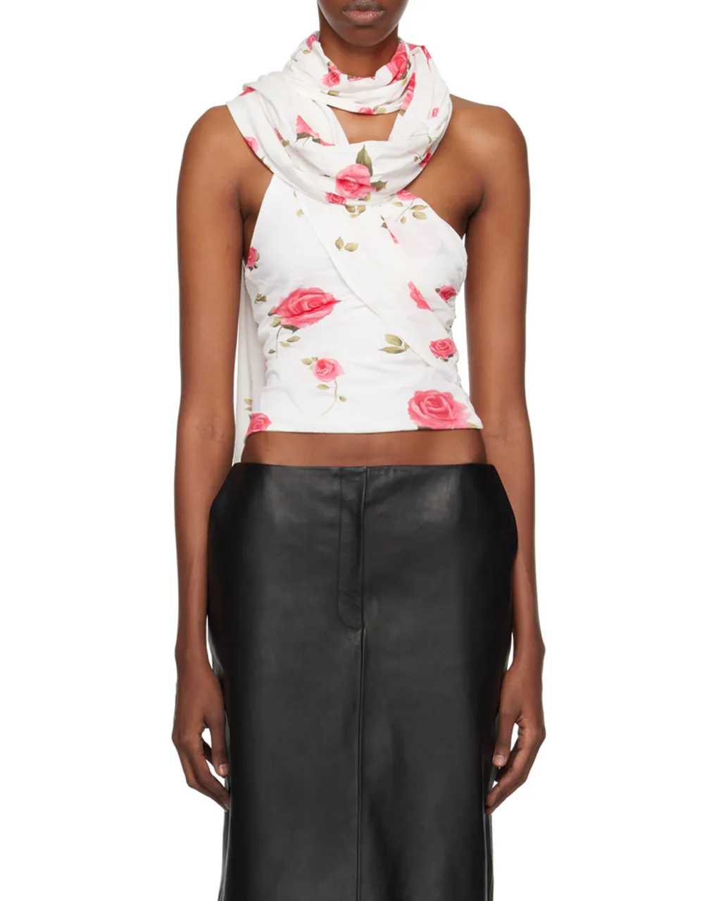 Magda Burtym Floral Wrapped Neck Top
