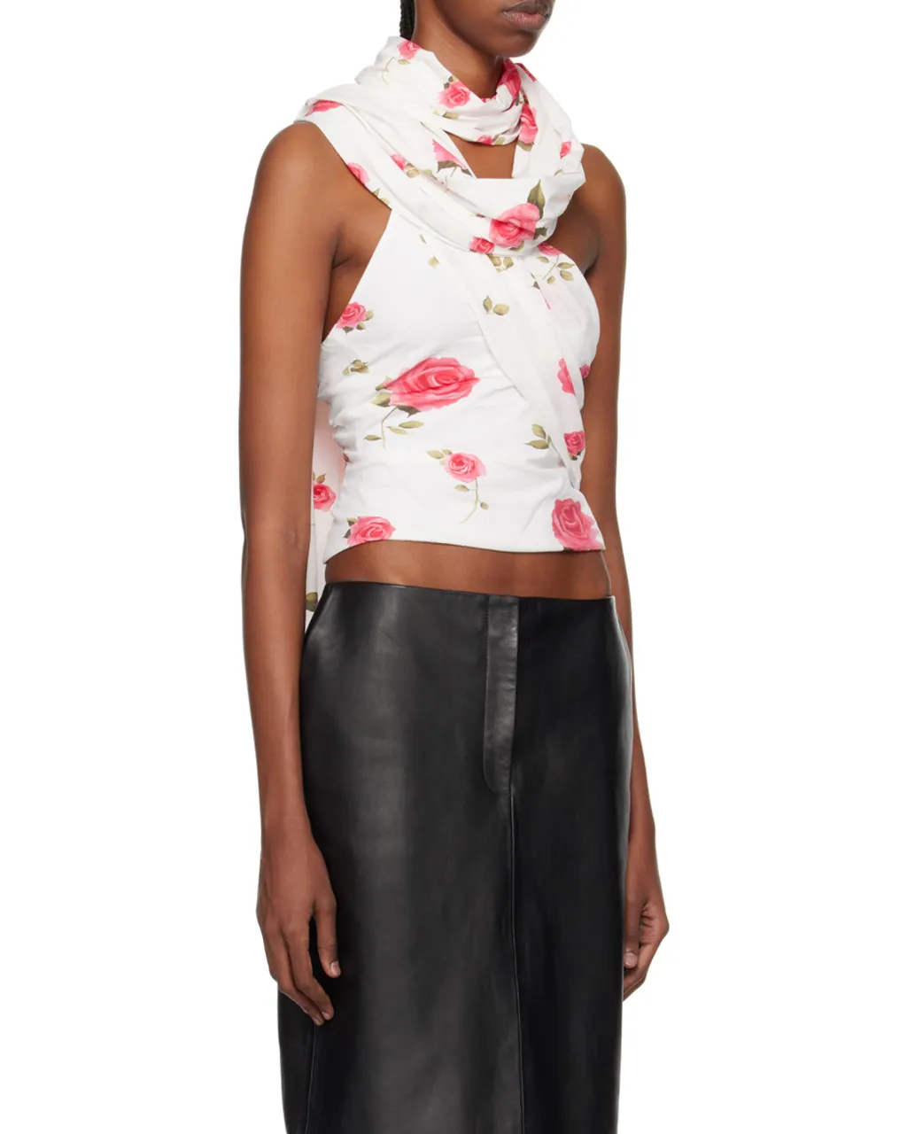 Magda Burtym Floral Wrapped Neck Top