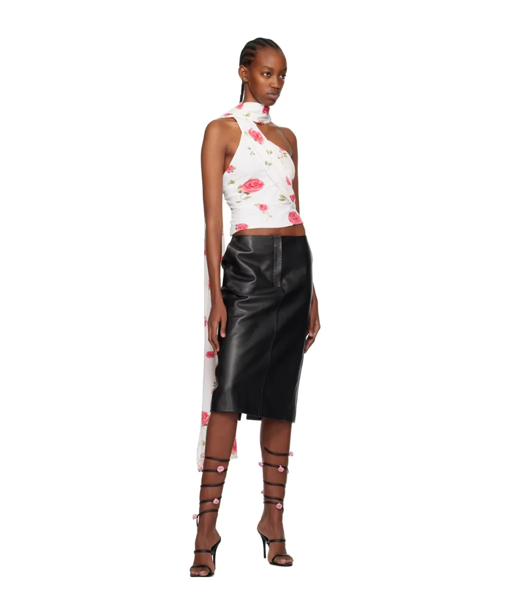 Magda Burtym Floral Wrapped Neck Top
