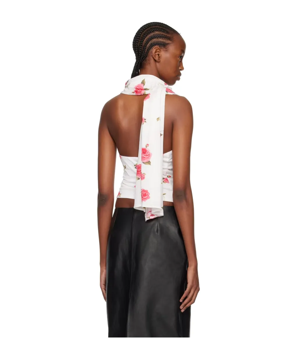 Magda Burtym Floral Wrapped Neck Top