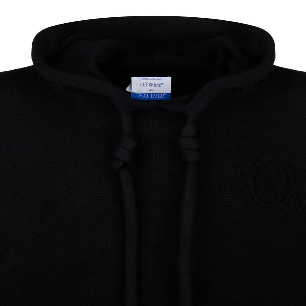 Off-White 3D Signature Drawstring Knitted Hoodie