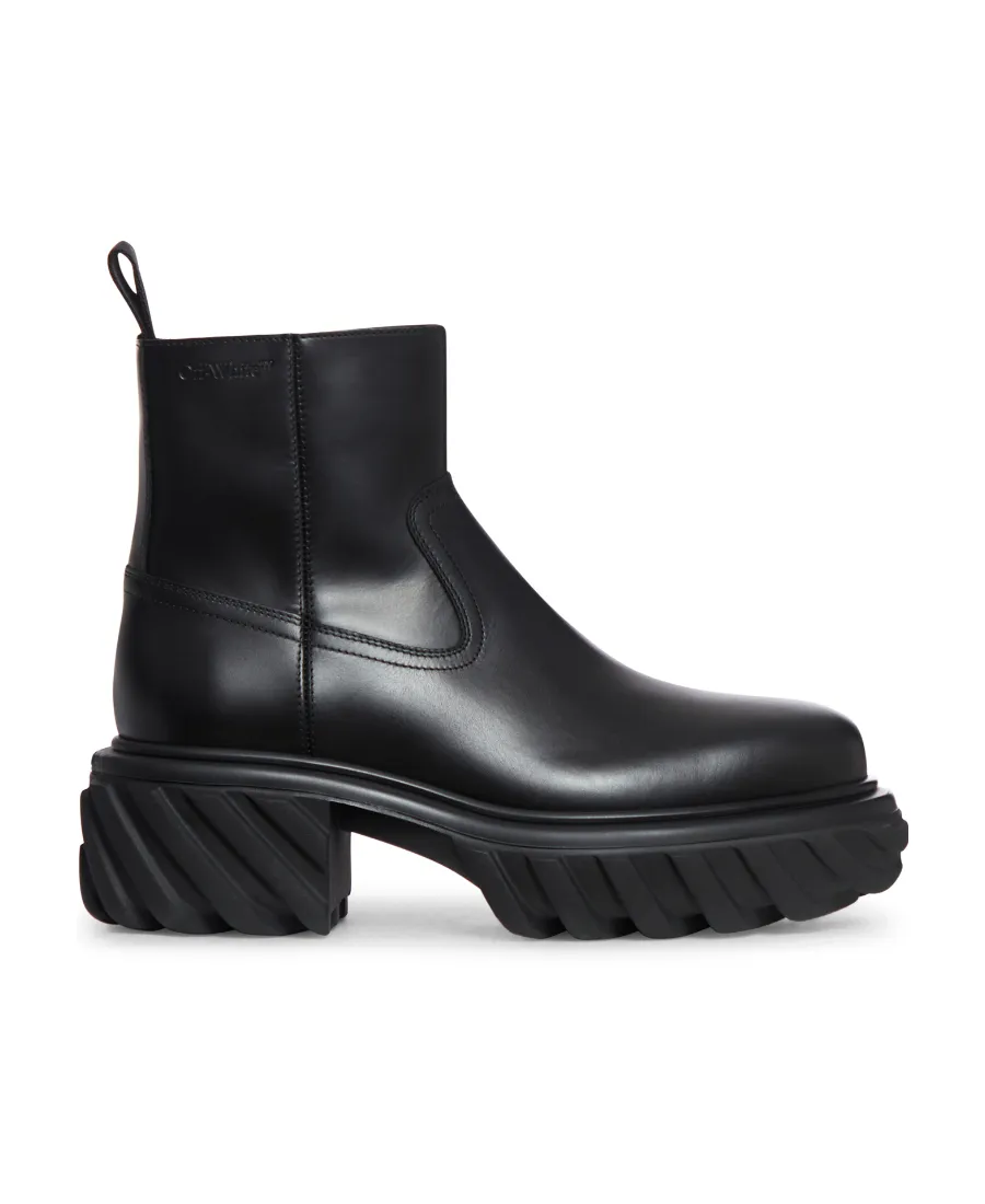 Off-White Exploration Motor Round Toe Ankle Boots